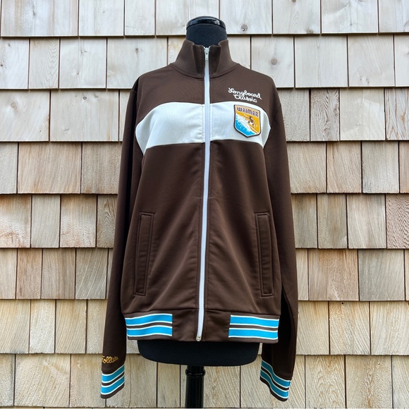 Y2K Hollister Pro Sport Retro Waimea Longboard Classic Brown Track Jacket, L - Picture 9 of 12